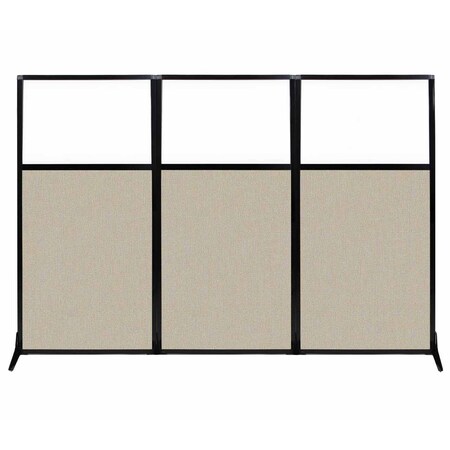 Versare Work Station Screen 99" x 70" Sand Fabric With Clear Window 1840318